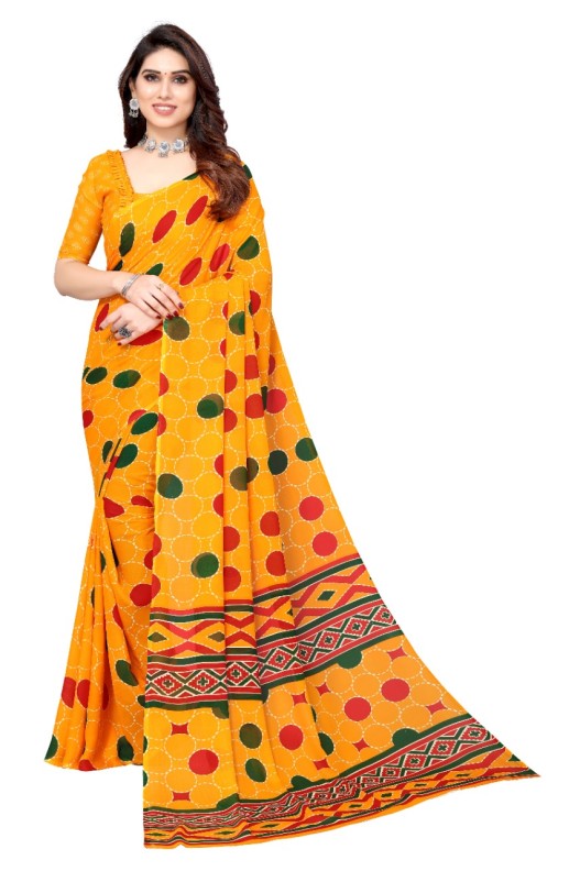 Fancy Georgette Printed Saree With blouse